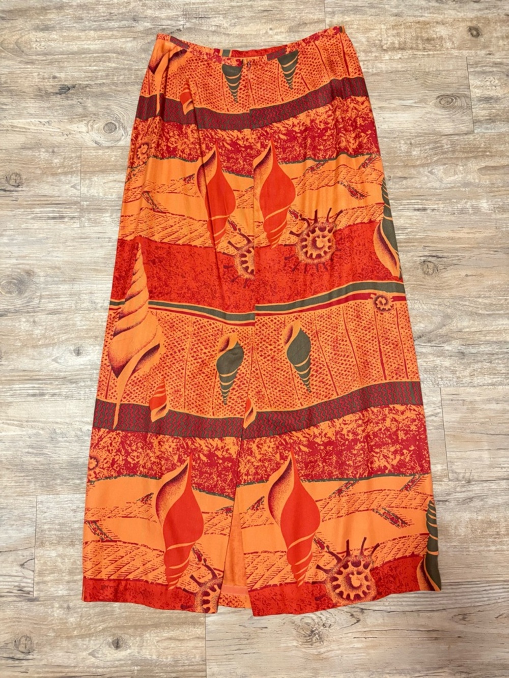 Vintage Hawaiian Tropical Print Silk Skirt
